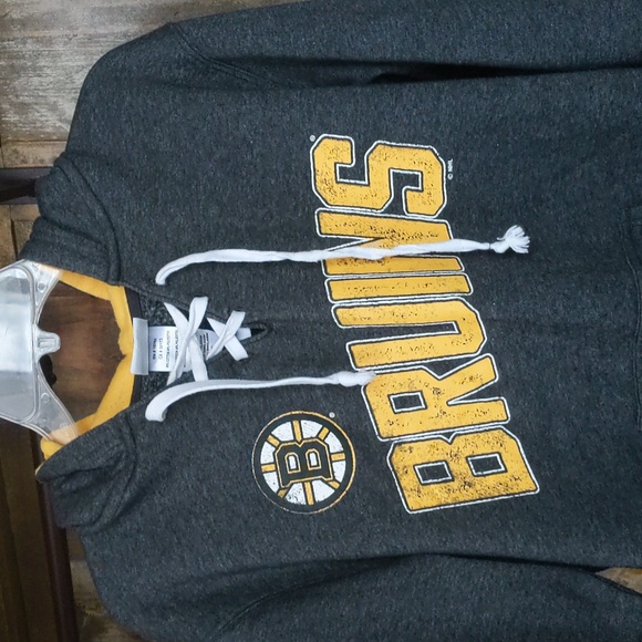 Official NHL Bruins Lace Up Hoodie Sweatshirt - Small - Picture 2 of 5